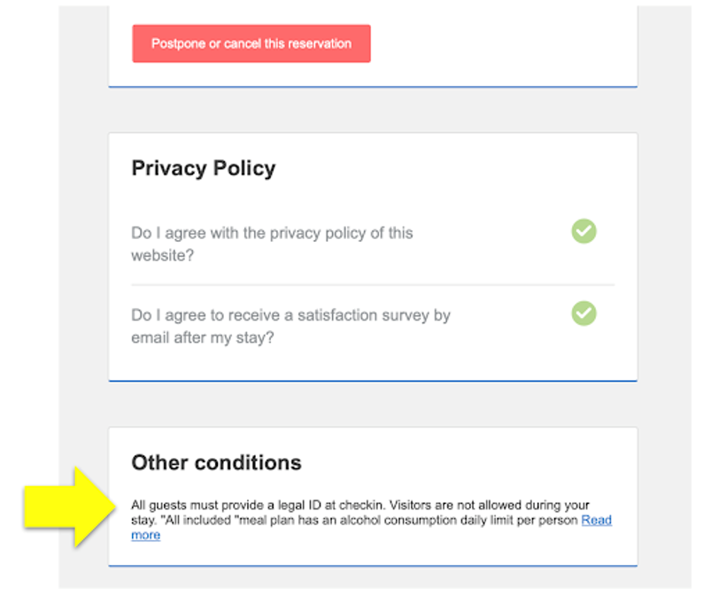 User confirmation page - Mirai